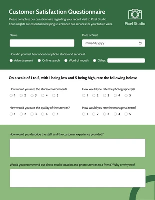 Free  Template: Simple Survey Questionnaire Form Template