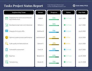 business  Template: Summary Project Status Report Template