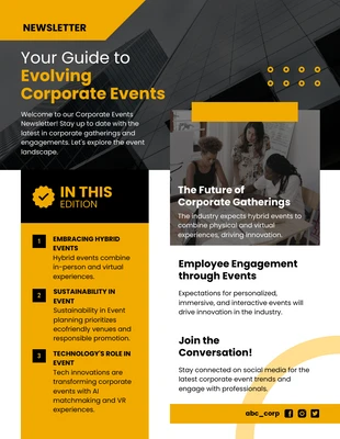 Free  Template: Corporate Events Newsletter Template