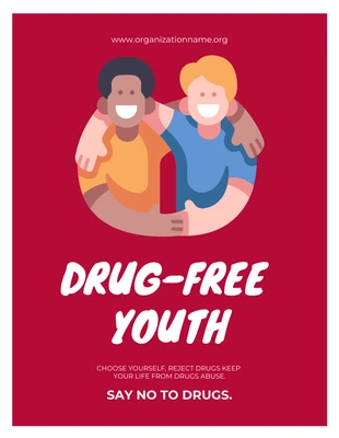 Free  Template: White And Red Simple Illustration Drug Awareness Poster