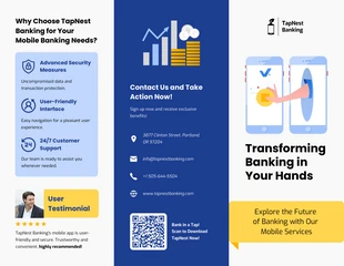 Free  Template: Mobile Banking Services Z-Fold Brochure Template