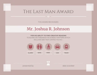 Free  Template: Simple Award Certificate Design Template