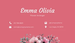 White Red Floral Business Card - Page 2