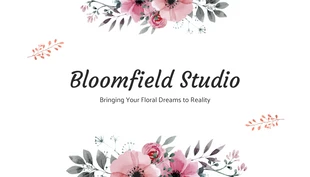 Free  Template: White Red Floral Business Card