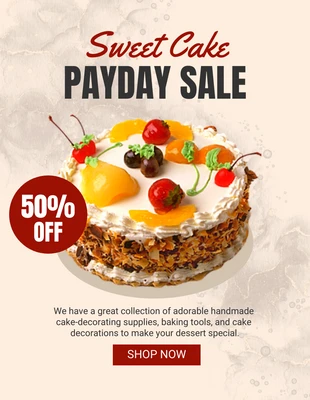 Free  Template: Sweet Cake Payday Sale Flyer Template