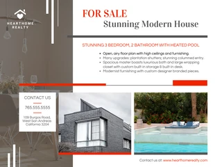 business  Template: Modern House For Sale Flyer Template