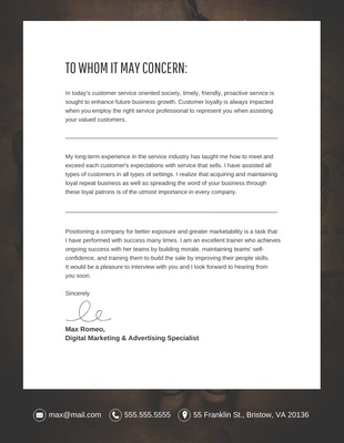 premium  Template: Distinguished Cover Letter Template