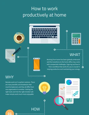 business  Template: Work Productively at Home Infographic Template