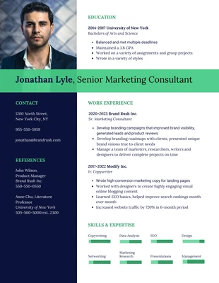 Marketing Consultant Profile Resume Template