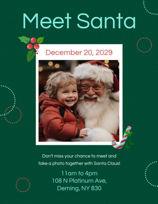 Free  Template: Photos With Santa Flyer Template