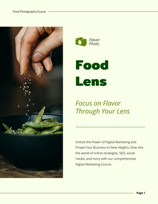 premium  Template: Food Photography Course Catalog Template