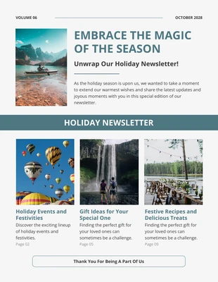 Free  Template: Green White Modern Holiday Newsletter Template