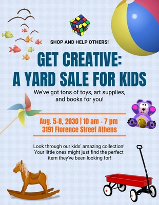 Free  Template: Cute Kids Yard For Sale Flyer Template