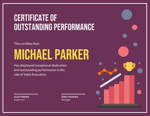 business  Template: Certificate of Outstanding Work Performance Template