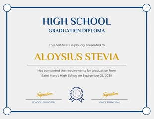 Free  Template: Modern High School Diploma Certificate Template