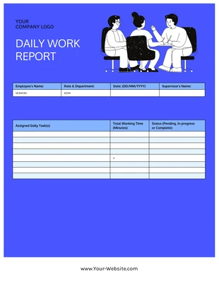 business  Template: Vibrant Blank Daily Report Template