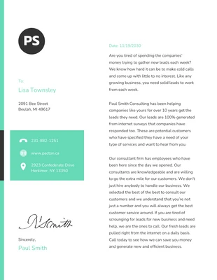 business  Template: Mint Business Letterhead