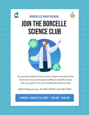 Free  Template: Science School Club Flyer Template