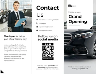 business  Template: Car Dealership Grand Opening Brochure Template