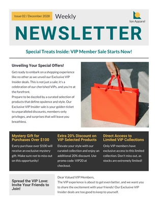 Free  Template: VIP Member Sale Newsletter Template