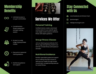 Black and Green Gym Tri Fold Brochure - Page 2