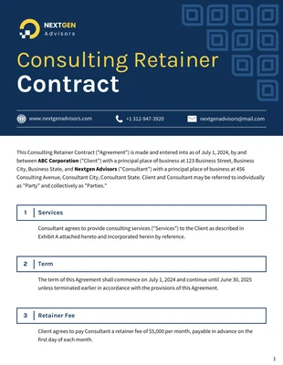 business  Template: Consulting Retainer Contract Template