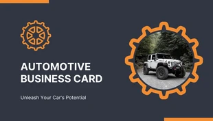 Free  Template: Dark Charcoal Gray Modern Automotive Business Card