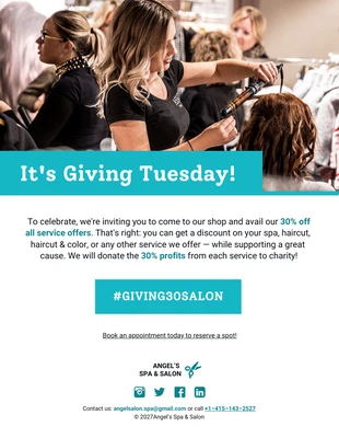 Free  Template: Giving Tuesday Social Media Newsletter Template