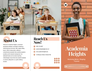 Free  Template: Orange White School Tri-fold Brochure Template