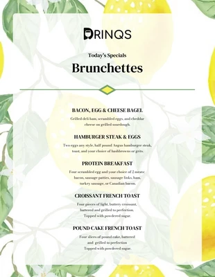 premium  Template: Yellow Brunch Menu