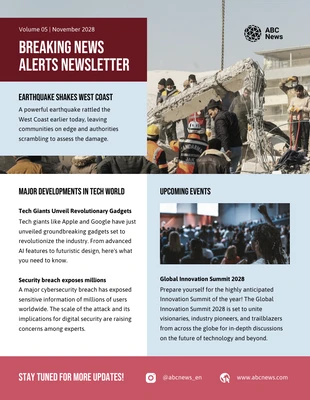 business  Template: Breaking News Alerts Newsletter Template