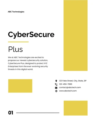 Free  Template: Cybersecure Plus Service Proposal Template