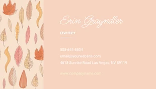 Cream Peach Flower Business Card - Page 2