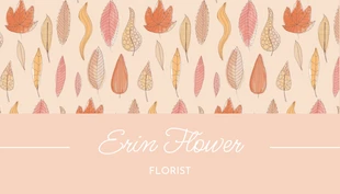 Free  Template: Cream Peach Flower Business Card