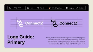 Purple, Orange, and Black Application Brand Guideline Presentation - Page 3