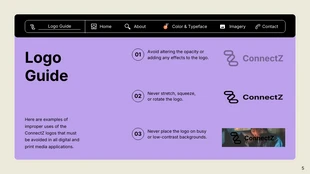 Purple, Orange, and Black Application Brand Guideline Presentation - Page 5