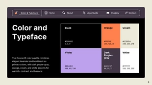 Purple, Orange, and Black Application Brand Guideline Presentation - Page 8