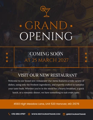 Free  Template: Restaurant Grand Opening Flyer Template