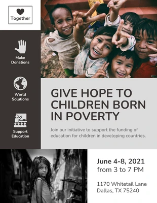 premium  Template: Poverty Fundraiser Flyer Template