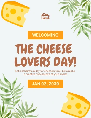 Free  Template: Aesthetic Cheese Lover's Day Flyer Template