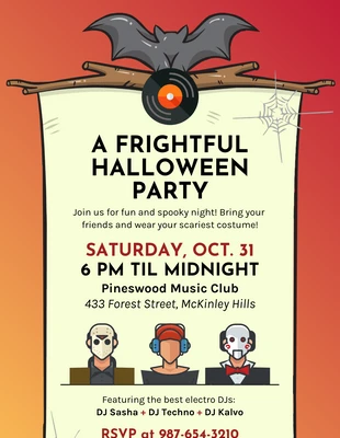 Free  Template: Halloween Party Poster