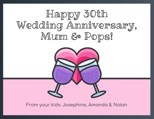 Free  Template: Milestone Wedding Anniversary Card