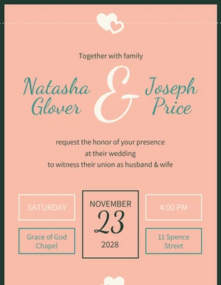 premium  Template: Light Pink Elegant Wedding Invitation