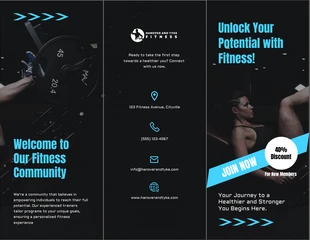 business  Template: Blue Light Fitness Brochure Template