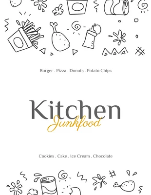 premium  Template: White Line Art Illustration Kitchen Label