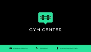 Green and Black Simple Gym Business Card - Page 2