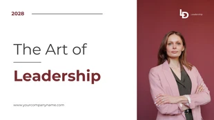 Free  Template: Sanguine Brown Art Of Leadership Presentation Template