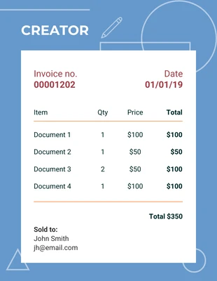 Free  Template: Sketch An Invoice Template