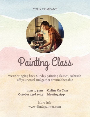 Free  Template: Texture Painting Class Flyer Template