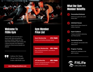 Black Green Modern Gym Tri Fold Brochure - Page 2